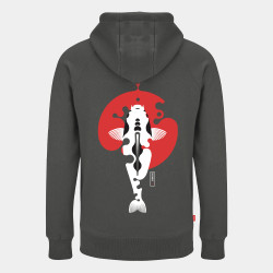 Hoodie KUMU Rising Sun Grey